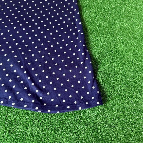 Faded Glory Crew Neck Anchor Nautical Polka Dot Pink & Navy T-shirt Dress Size L - Picture 3 of 11